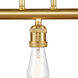 Franklin Restoration Bare Bulb 3 Light 38 inch Satin Gold Island Light Ceiling Light