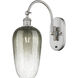 Ballston Brookhaven Flute 1 Light 7 inch Brushed Satin Nickel Swing Arm Sconce Wall Light in Slate Glass