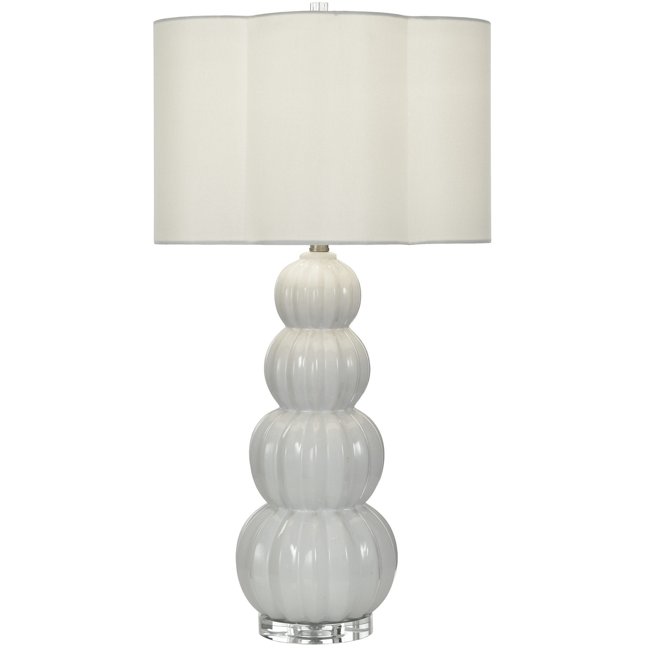 Ophelia 33 inch 150 watt Glossy White Table Lamp Portable Light