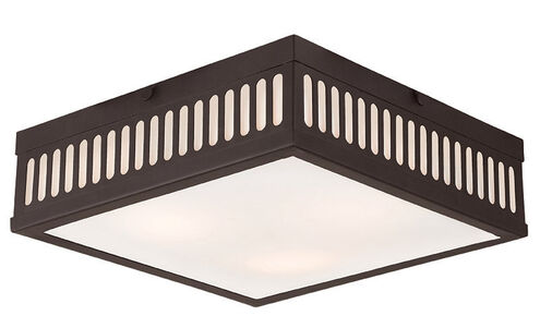 Prentice 3 Light 13 inch Bronze Flush Mount Ceiling Light