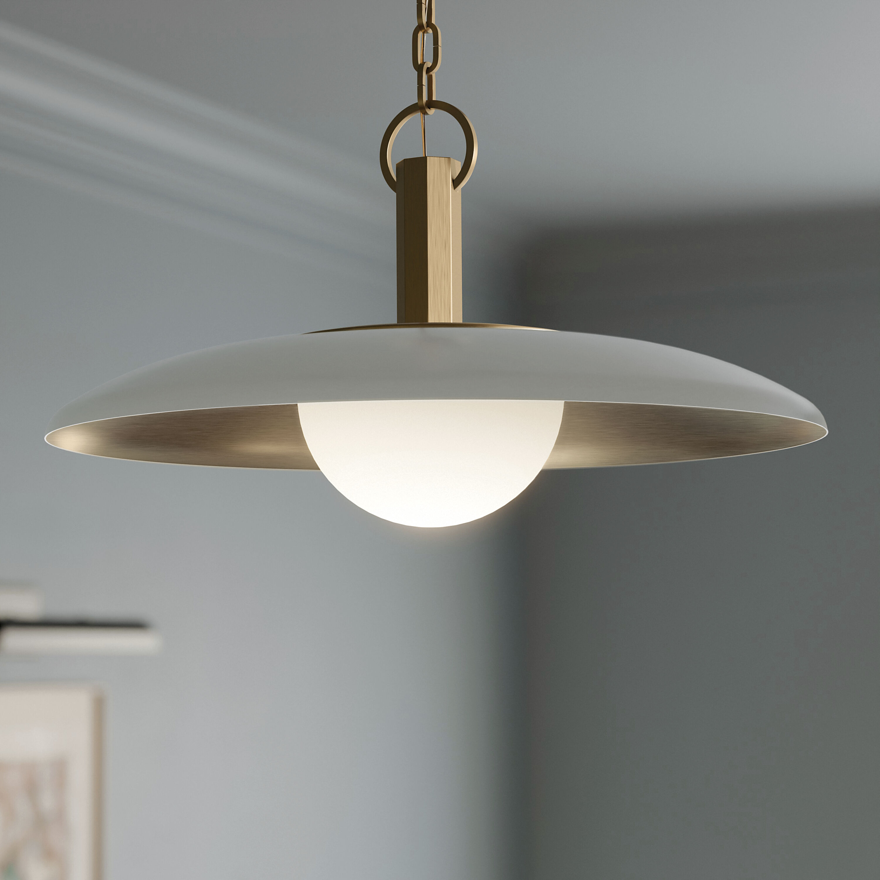 Kurio 1 Light White Pendant Ceiling Light