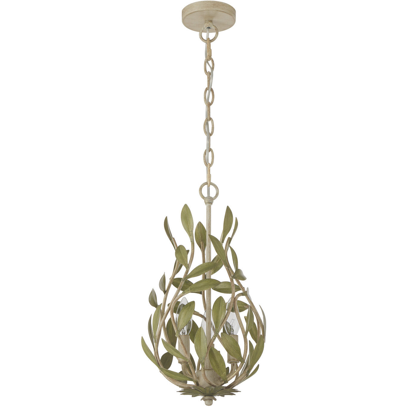 Broche 3 Light 9 inch Champagne Green Tea Chandelier Ceiling Light