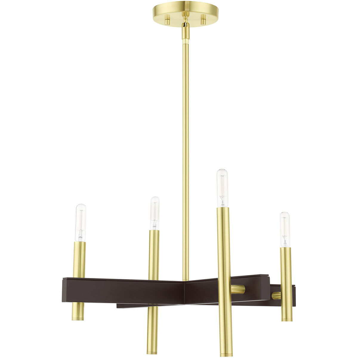 Denmark 4 Light 20 inch Satin Brass Chandelier Ceiling Light