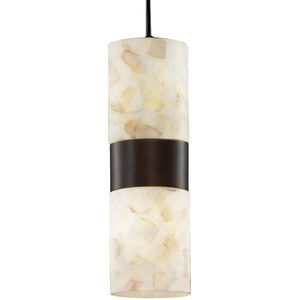 Alabaster Rocks 2 Light 4 inch Dark Bronze Pendant Ceiling Light in Incandescent