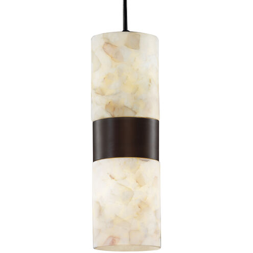 Alabaster Rocks 2 Light 4 inch Dark Bronze Pendant Ceiling Light in Incandescent