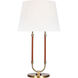Katie 30.13 inch 9.5 watt Time Worn Brass / Saddle Leather Table Lamp Portable Light