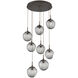 Aster LED LED Flat Bronze Chandelier Ceiling Light, Round Multi-Port