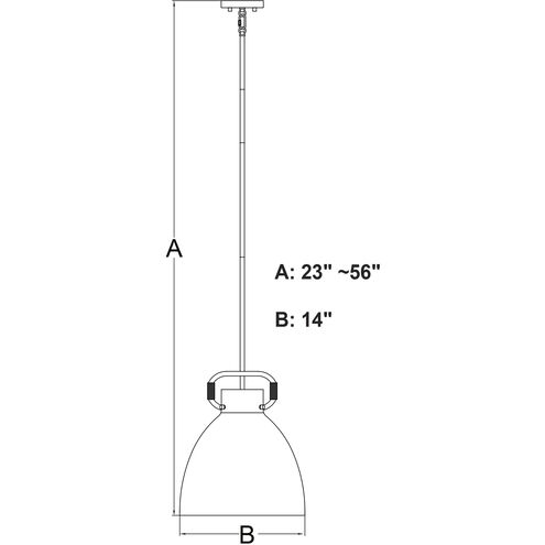 Madrona 1 Light 14 inch Muted Brass Pendant Light Ceiling Light