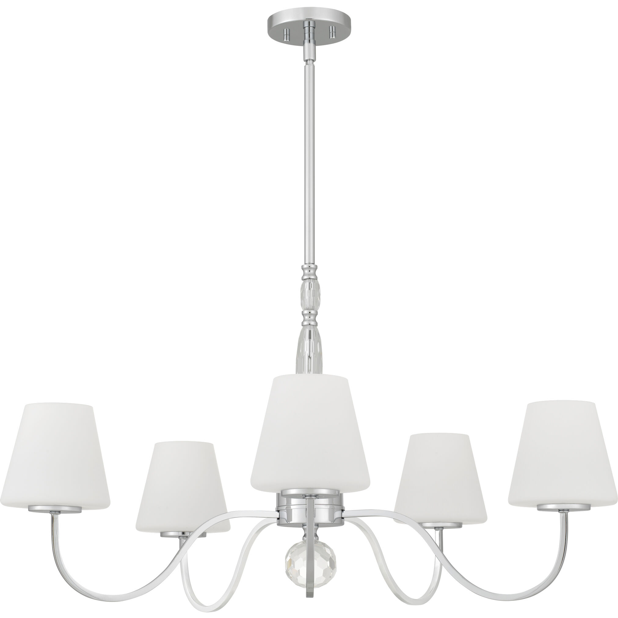 Stone 5 Light 35 inch Polished Chrome Chandelier Ceiling Light