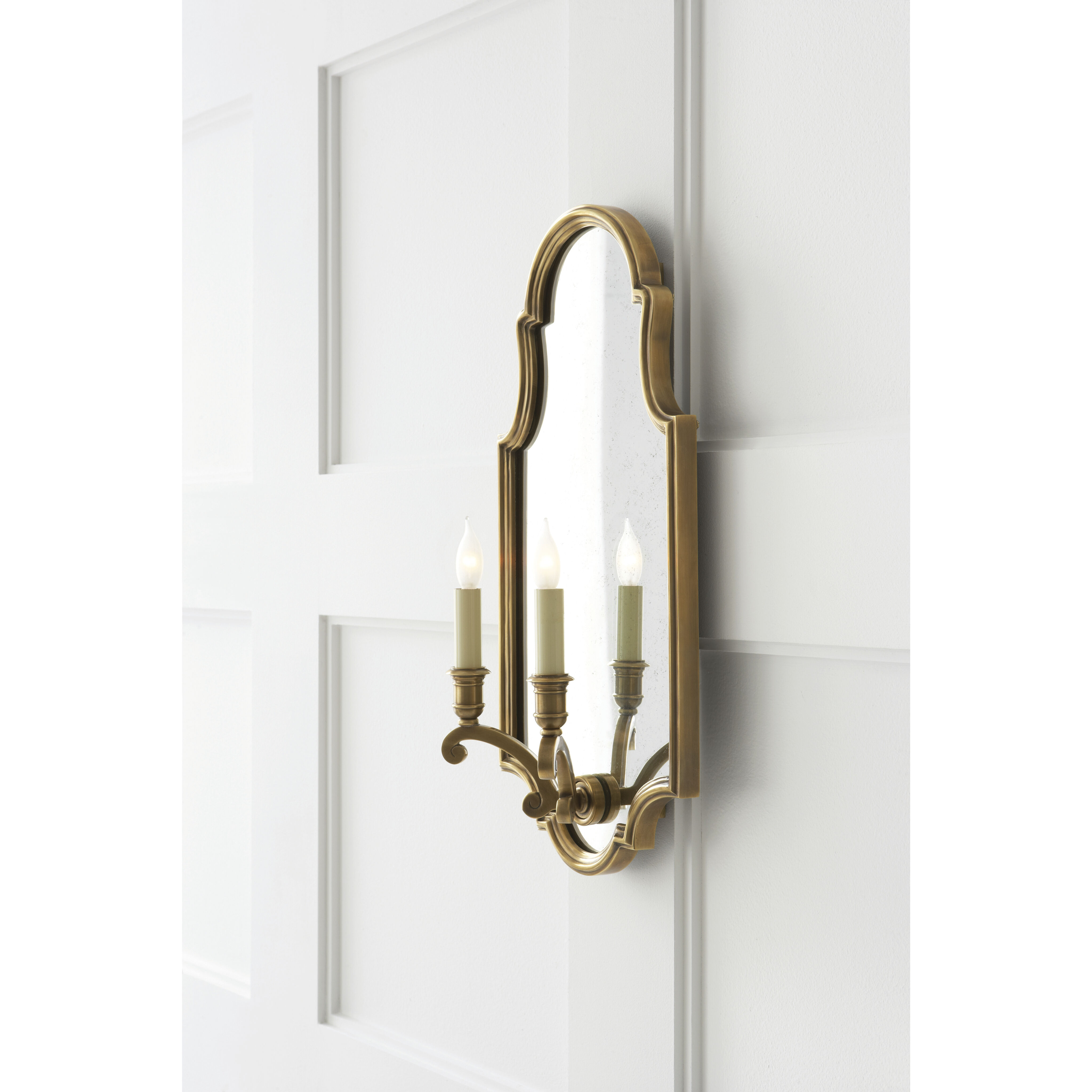 Chapman & Myers Sussex5 2 Light 9.5 inch Antique-Burnished Brass Framed Double Sconce Wall Light, Medium