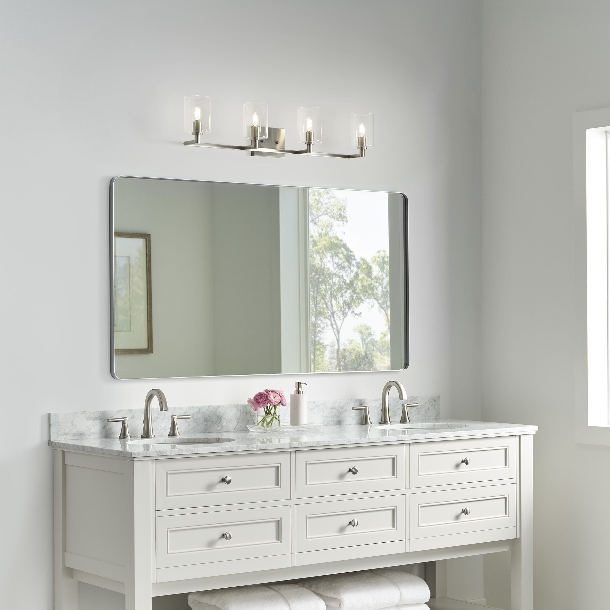 Fullton 4 Light 35 inch Brushed Nickel Bath Vanity Wall Light