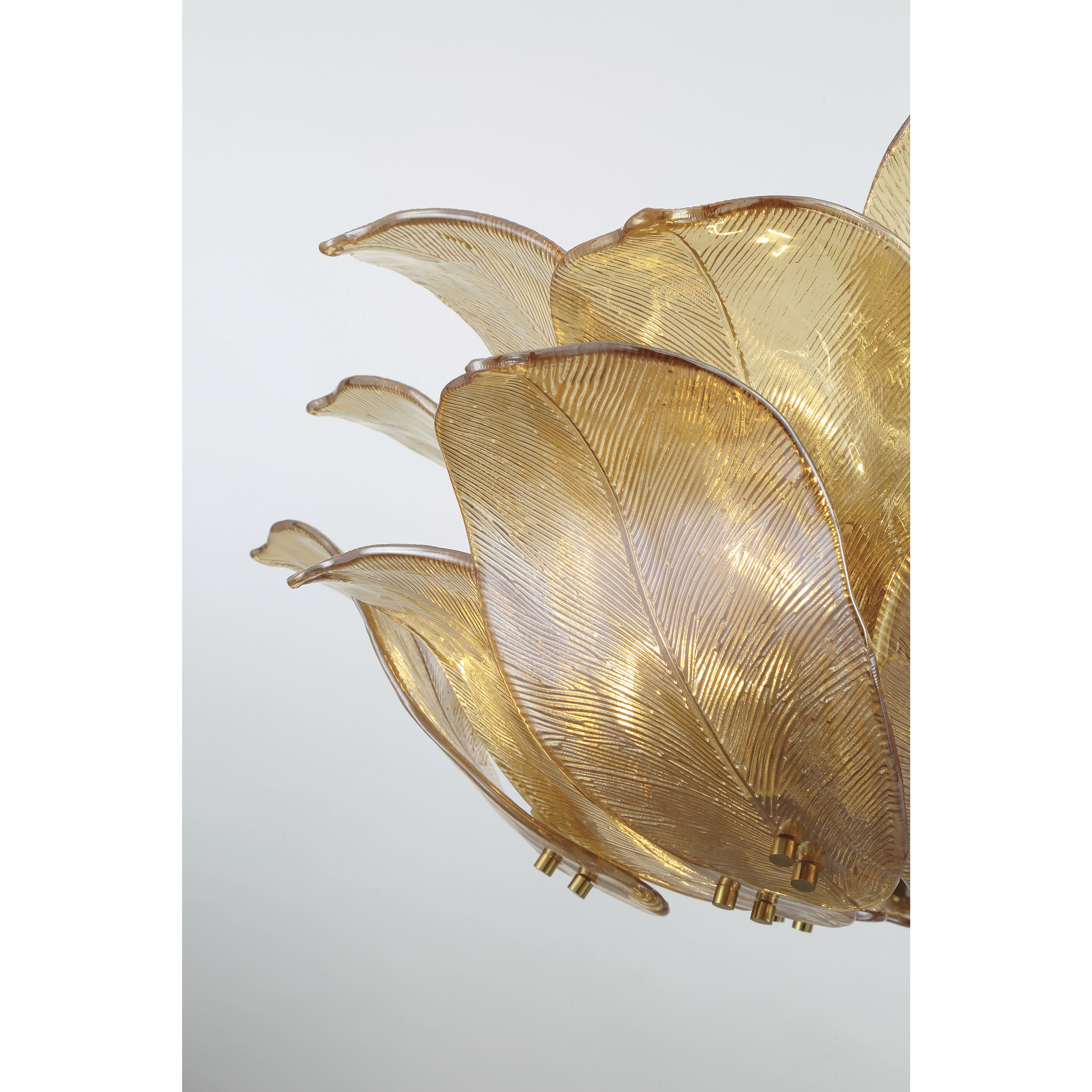 Orchid 10 Light 28.5 inch Legacy Brass Pendant Ceiling Light in Amber Handmade Glass