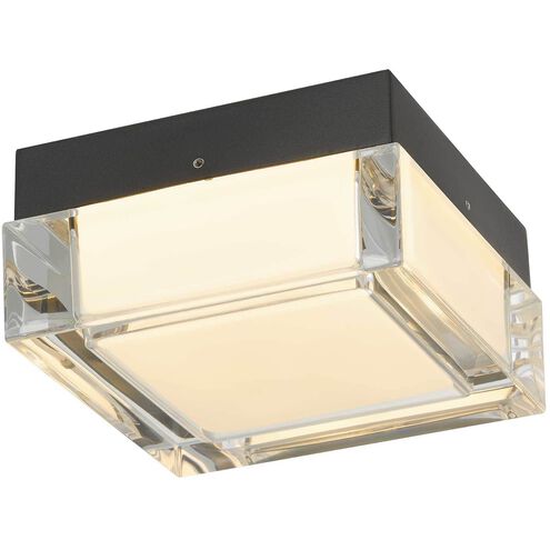 Box LED 5 inch Sand Black Outdoor Flush Mount