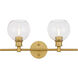 Syracuse 2 Light 19 inch Brass Wall sconce Wall Light