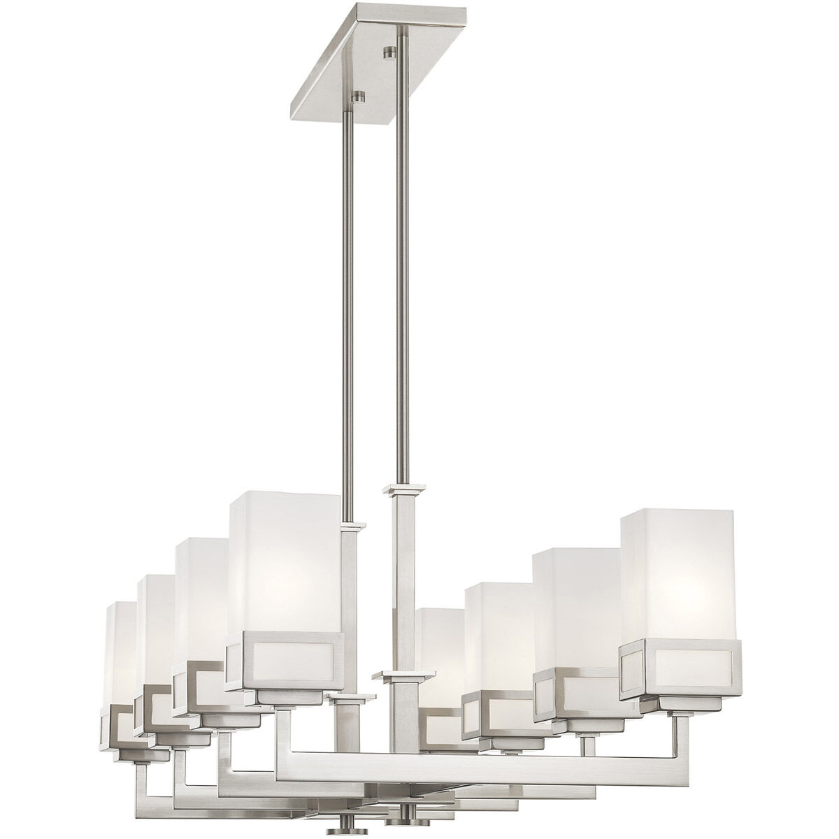 Harding 8 Light 40 inch Brushed Nickel Linear Chandelier Ceiling Light