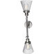 Franklin Restoration Small Cone LED 16 inch Brushed Satin Nickel Bath Vanity Light Wall Light in Seedy Glass, Franklin Restoration