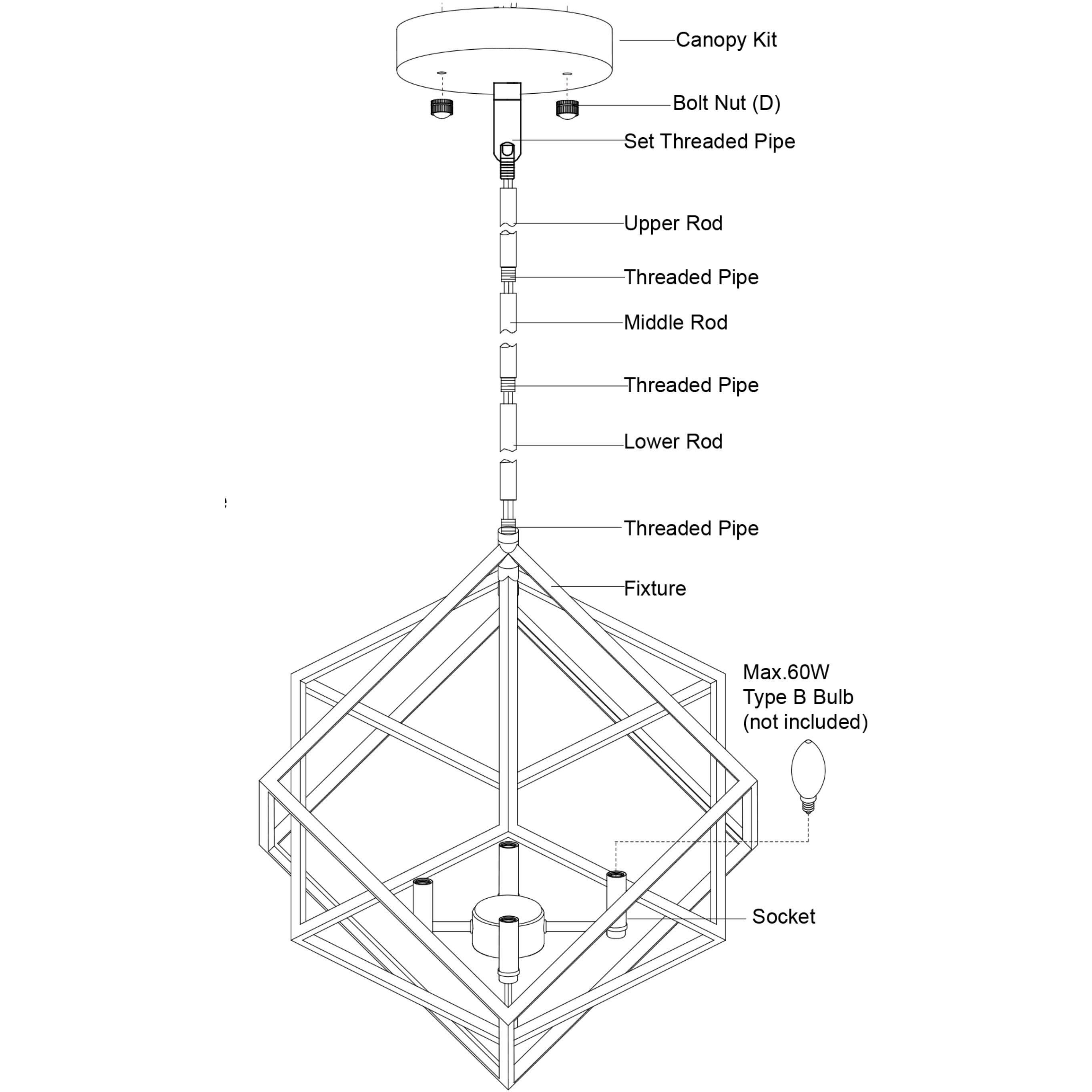 Rad LED 17.5 inch Black and Natural Brass Pendant Ceiling Light