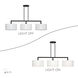 Meridian 3 Light 14 inch Black Extra Large Linear Chandelier Ceiling Light, Extra Large