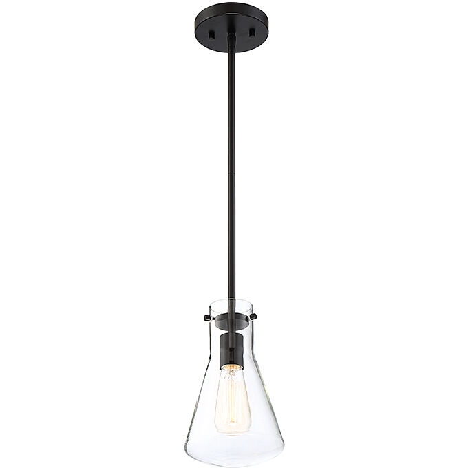 Industrial 1 Light 6.25 inch Matte Black Pendant Ceiling Light