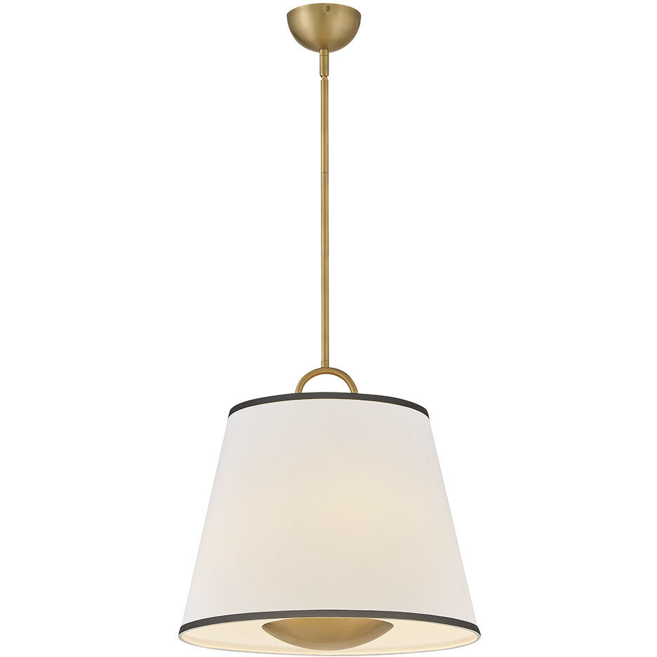 Sonia 3 Light 18 inch Lacquered Brass Pendant Ceiling Light in Lacquered Brass with Off-White