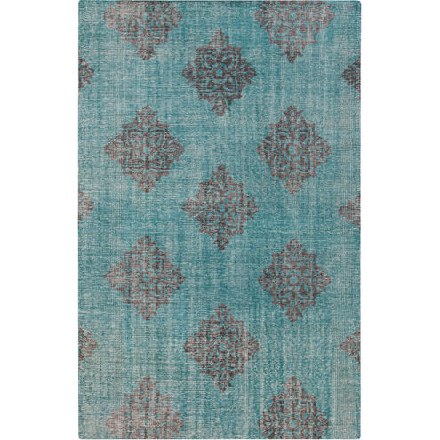 Zahra 102 X 66 inch Green and Black Area Rug, Wool