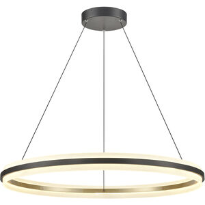 Light Ring LED 33 inch Matte Black with Bronze Pendant Ceiling Light