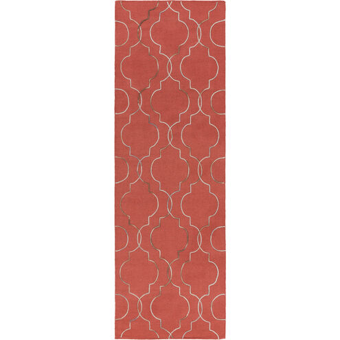 Seabrook 96 X 30 inch Brick, Beige, Dark Brown Rug
