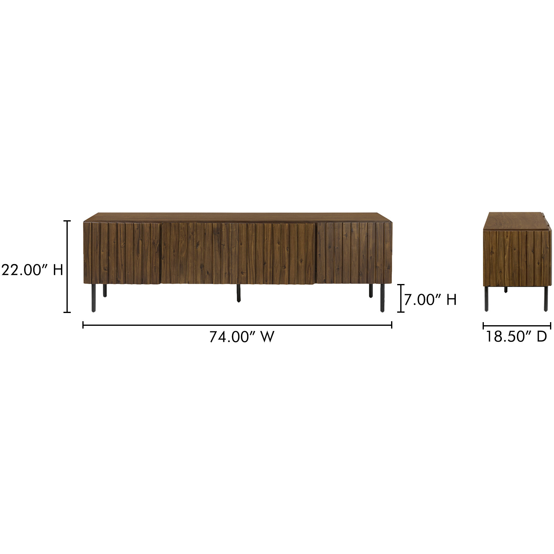 Lincoln 74 inch Brown Media Cabinet