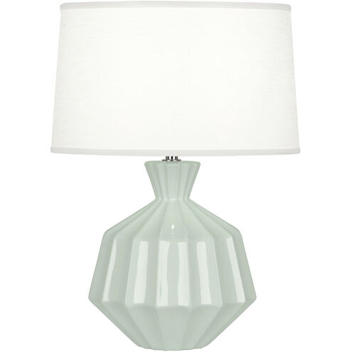 Small Orion 17.63 inch 60.00 watt Celadon Accent Lamp Portable Light, Polished Nickel Accents