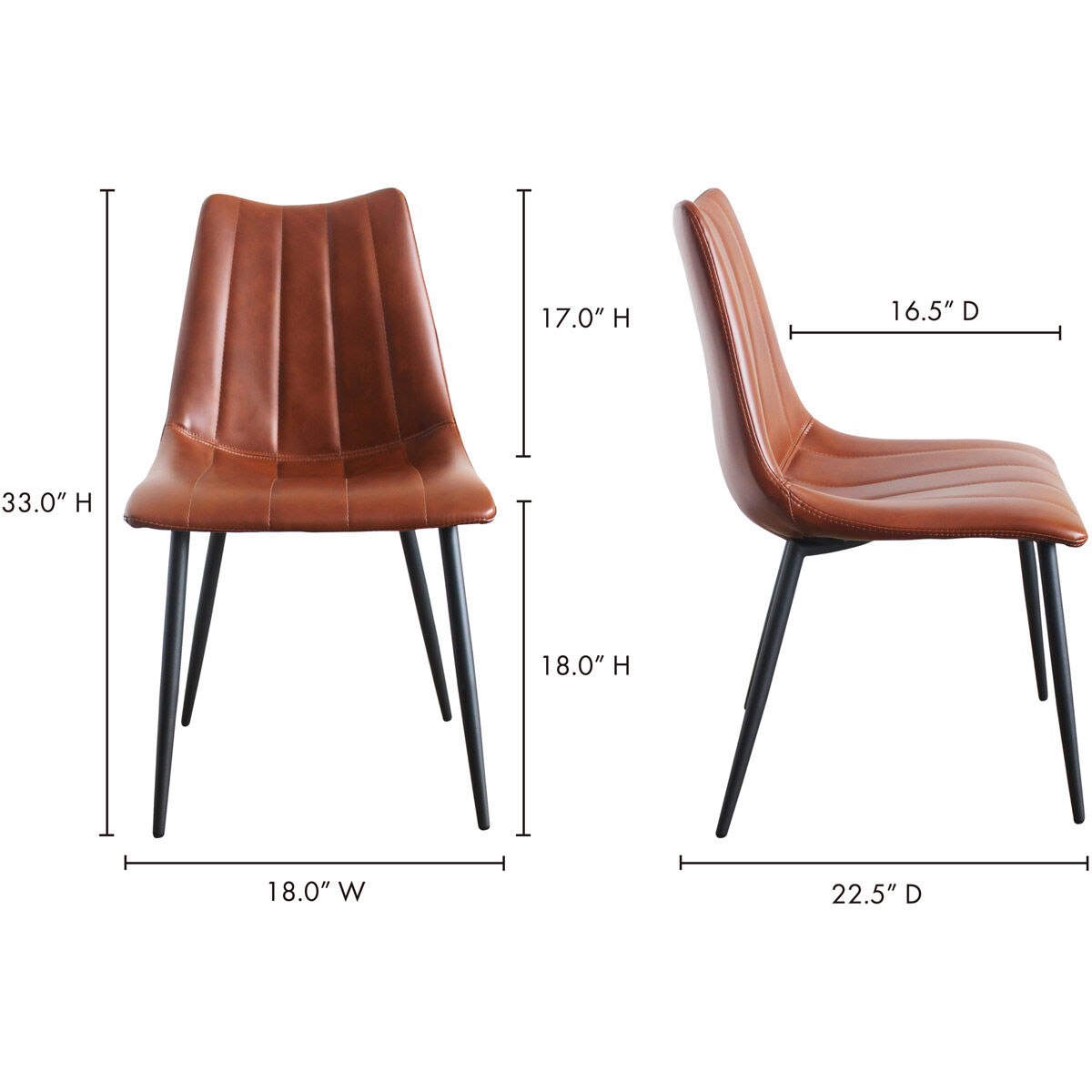 Alibi Brown Dining Chair, Set of 2
