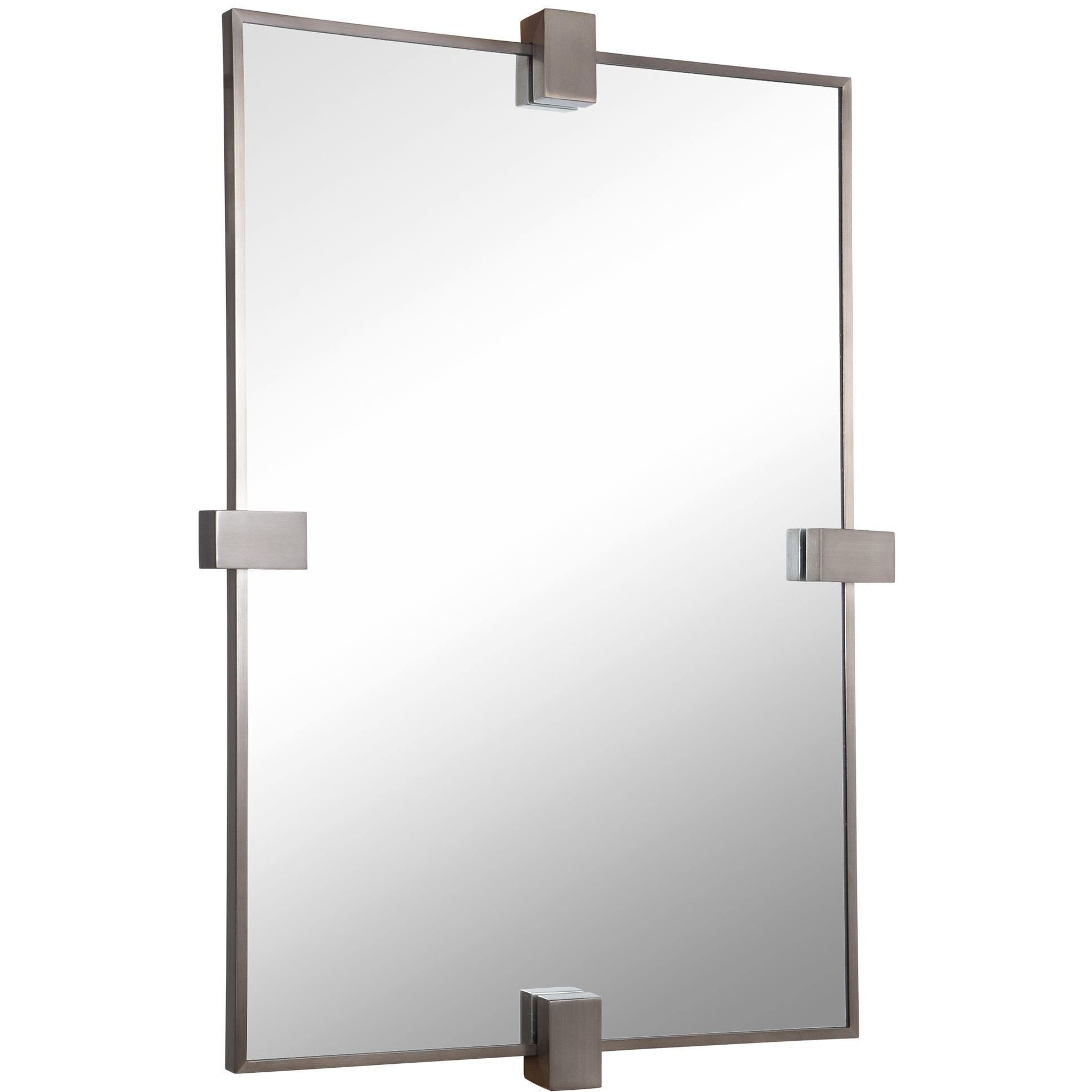 Bateau 37.25 X 25.25 inch Plated Brushed Gun Metal Mirror