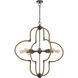 Tahoka 8 Light 36 inch Burlap and Black Iron and Antique Brass Chandelier Ceiling Light