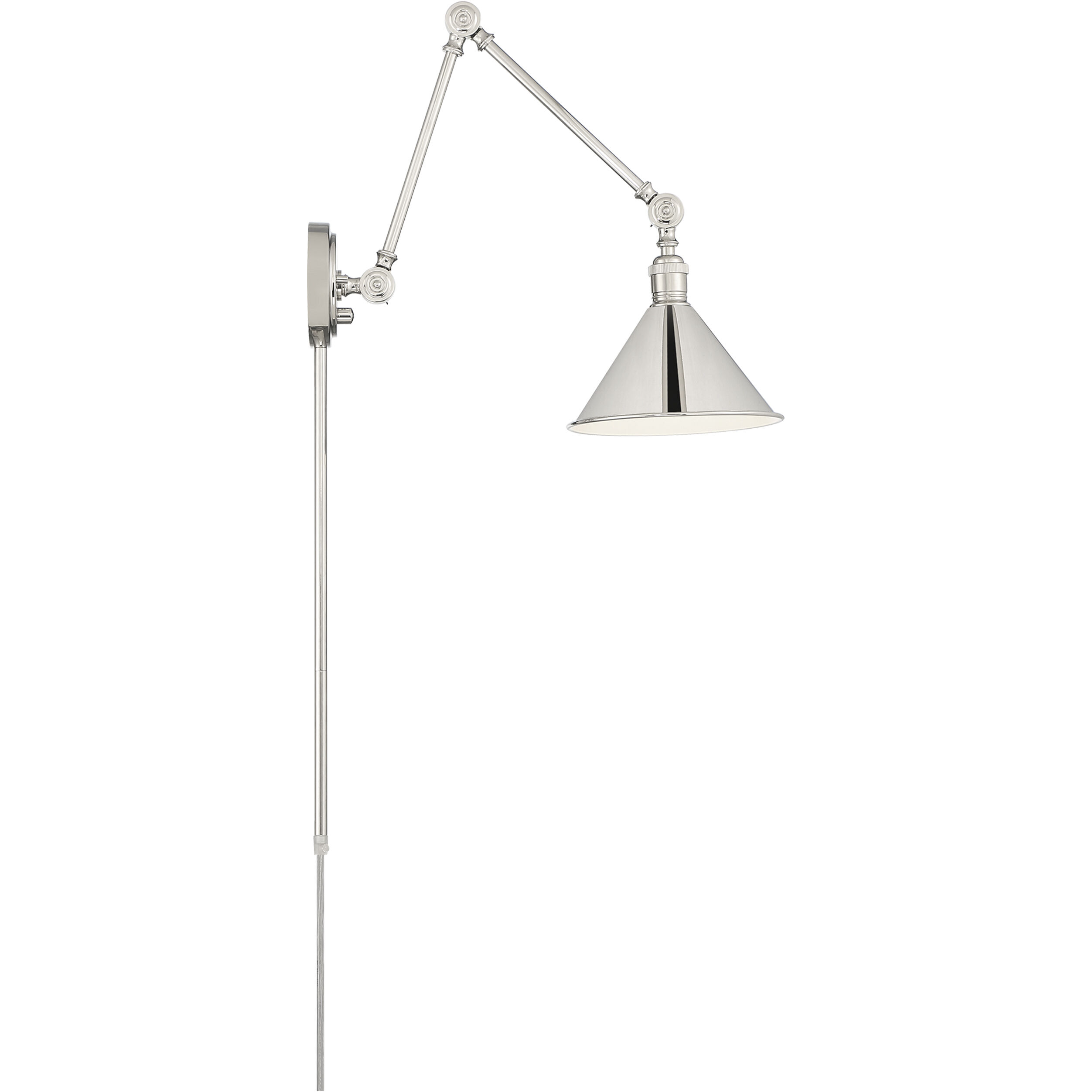 Delancey 27 inch 60.00 watt Polished Nickel Swing Arm Wall Wall Light