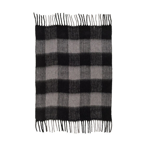 Stowe 60 X 50 inch Medium Gray/Black Throws