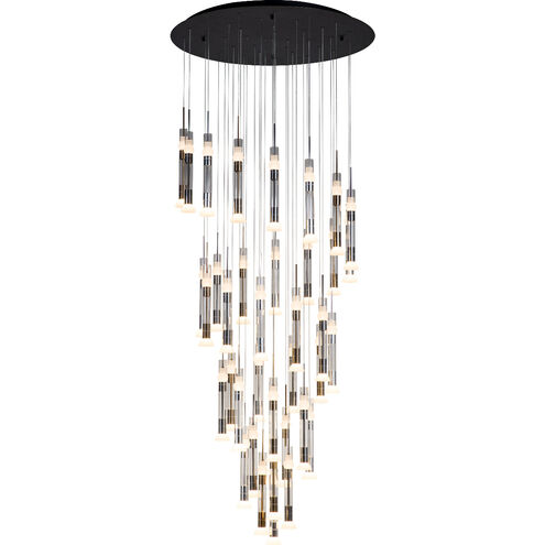 Beam 37 Light 39 inch Brushed Gold / Brushed Aluminum / Satin Dark Gray Chandelier Ceiling Light