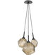 Gem LED 13.5 inch Matte Black Chandelier Ceiling Light in Bronze, 2700K LED, Cluster