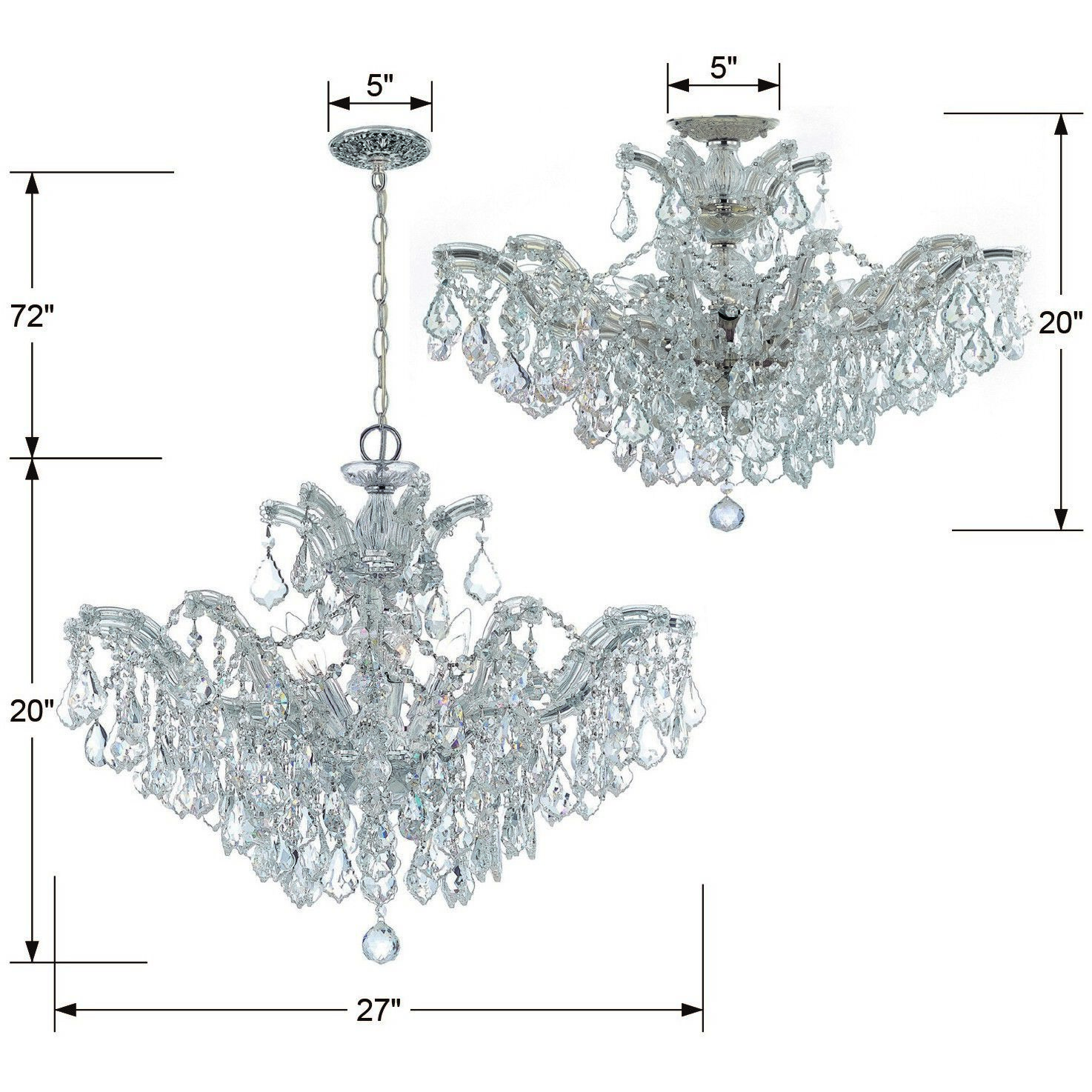 Maria Theresa 6 Light 29 inch Polished Chrome Chandelier Ceiling Light in Clear Spectra