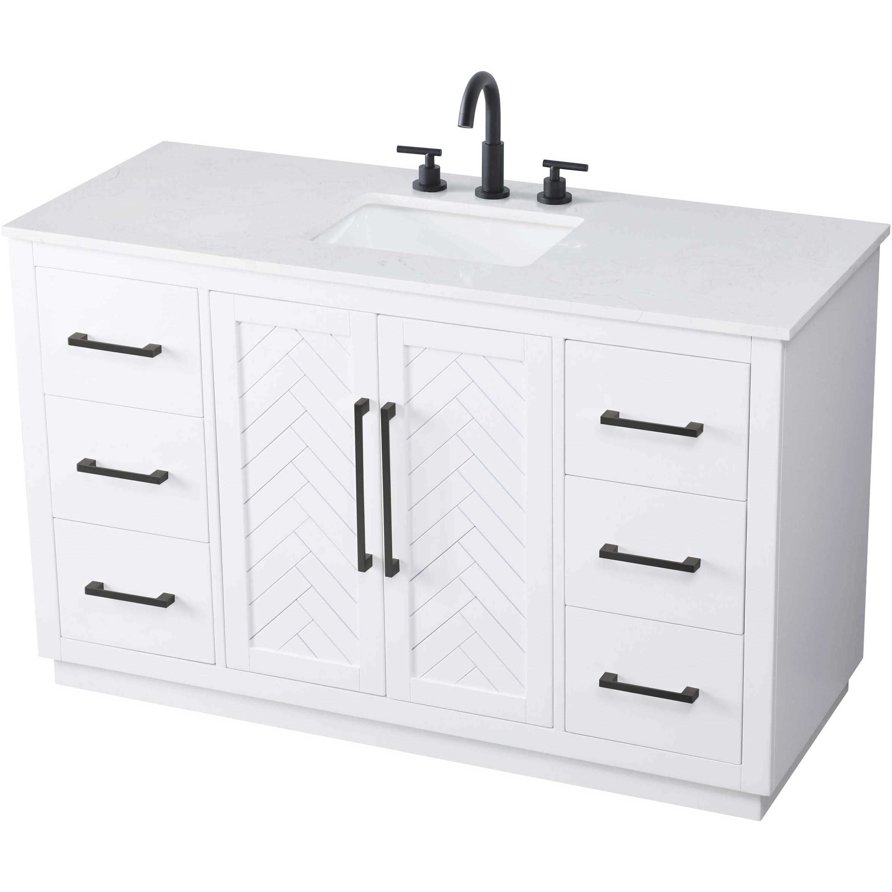 Chase 54 X 34 inch White Bathroom Vanity Cabinet