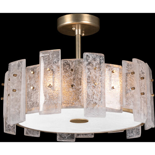 Lunea 3 Light 22 inch Gold Semi-Flush Mount Ceiling Light
