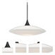 Spazio 1 Light Black Cord Pendant Ceiling Light