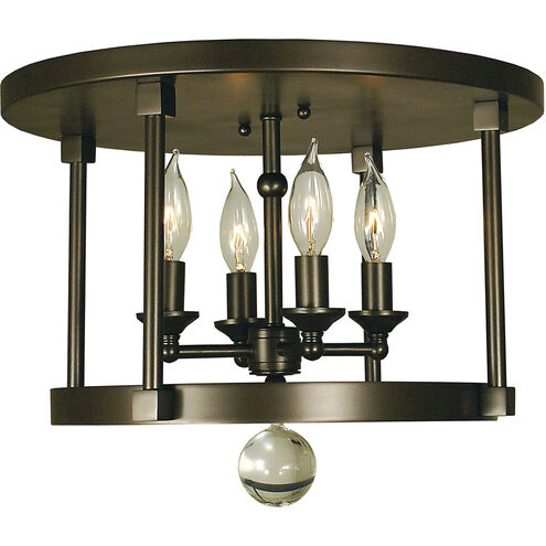 Compass 4 Light 15 inch Antique Brass Flush Mount Ceiling Light