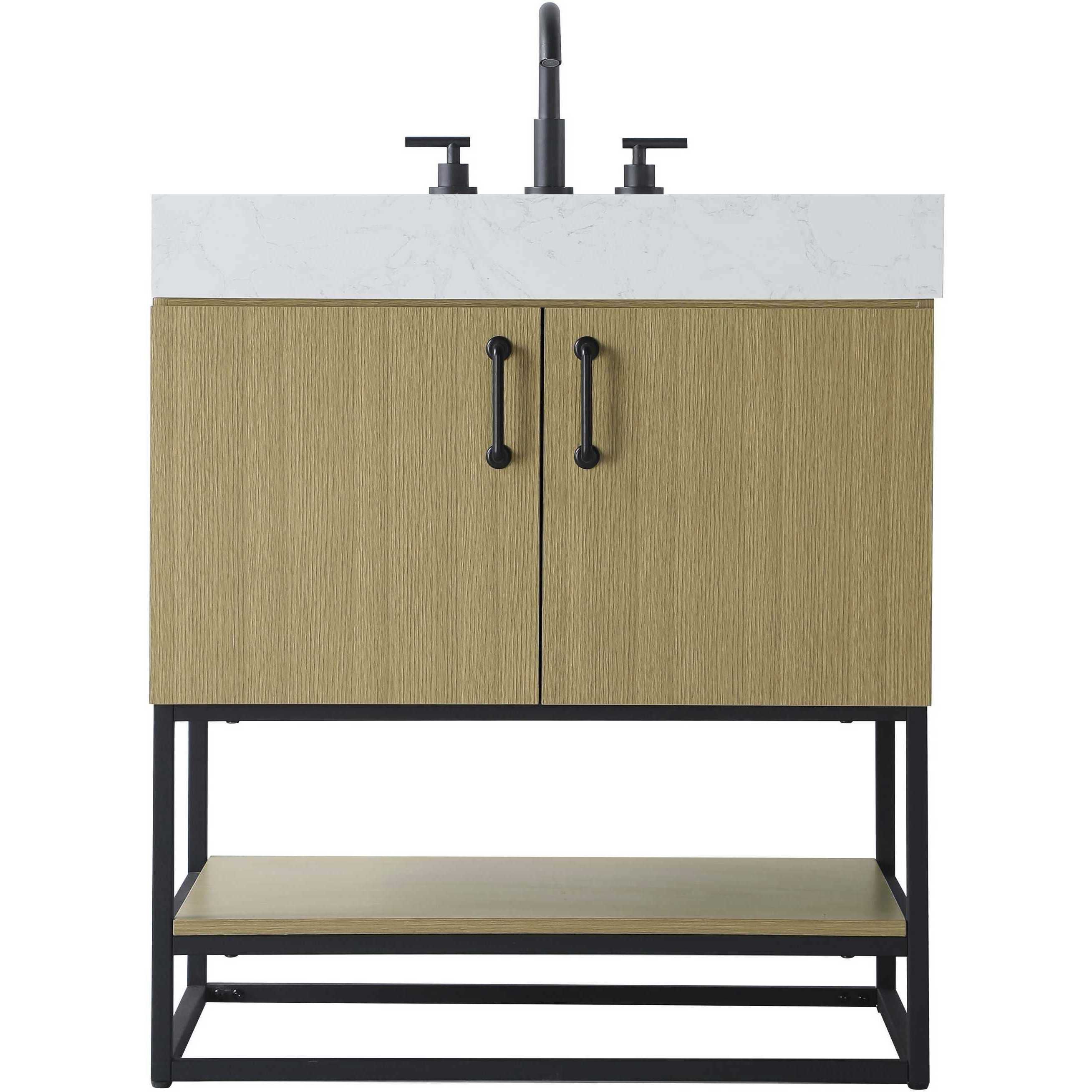 Caroline 30 X 34 inch Honey Brown Bathroom Vanity Cabinet