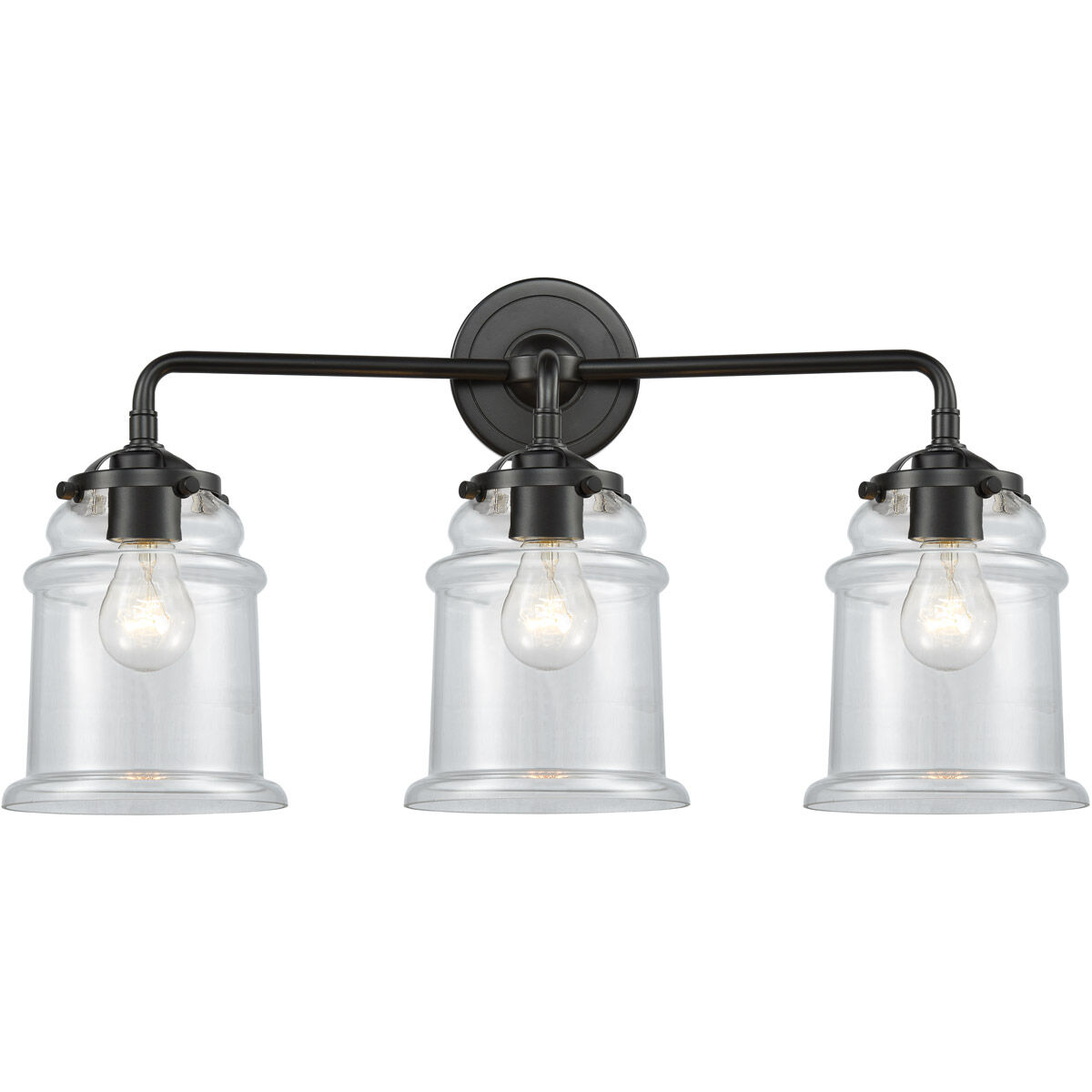 Nouveau Canton LED 24 inch Oil Rubbed Bronze Bath Vanity Light Wall Light in Clear Glass, Nouveau