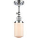 Franklin Restoration Dover 1 Light 5 inch Polished Chrome Sconce Wall Light in Matte White Glass, Franklin Restoration