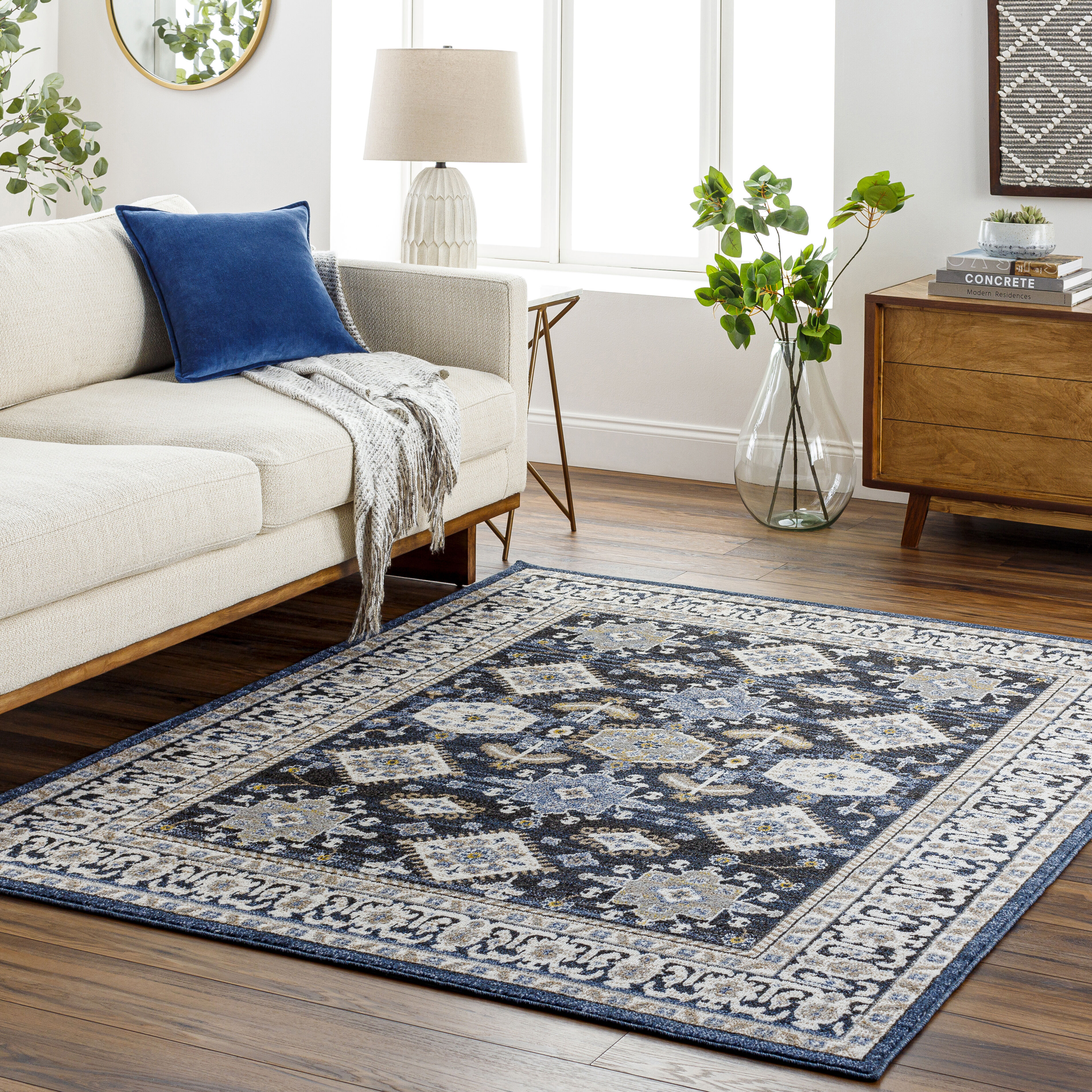 Delphi 108 X 79 inch Light Grey Rug, Rectangle