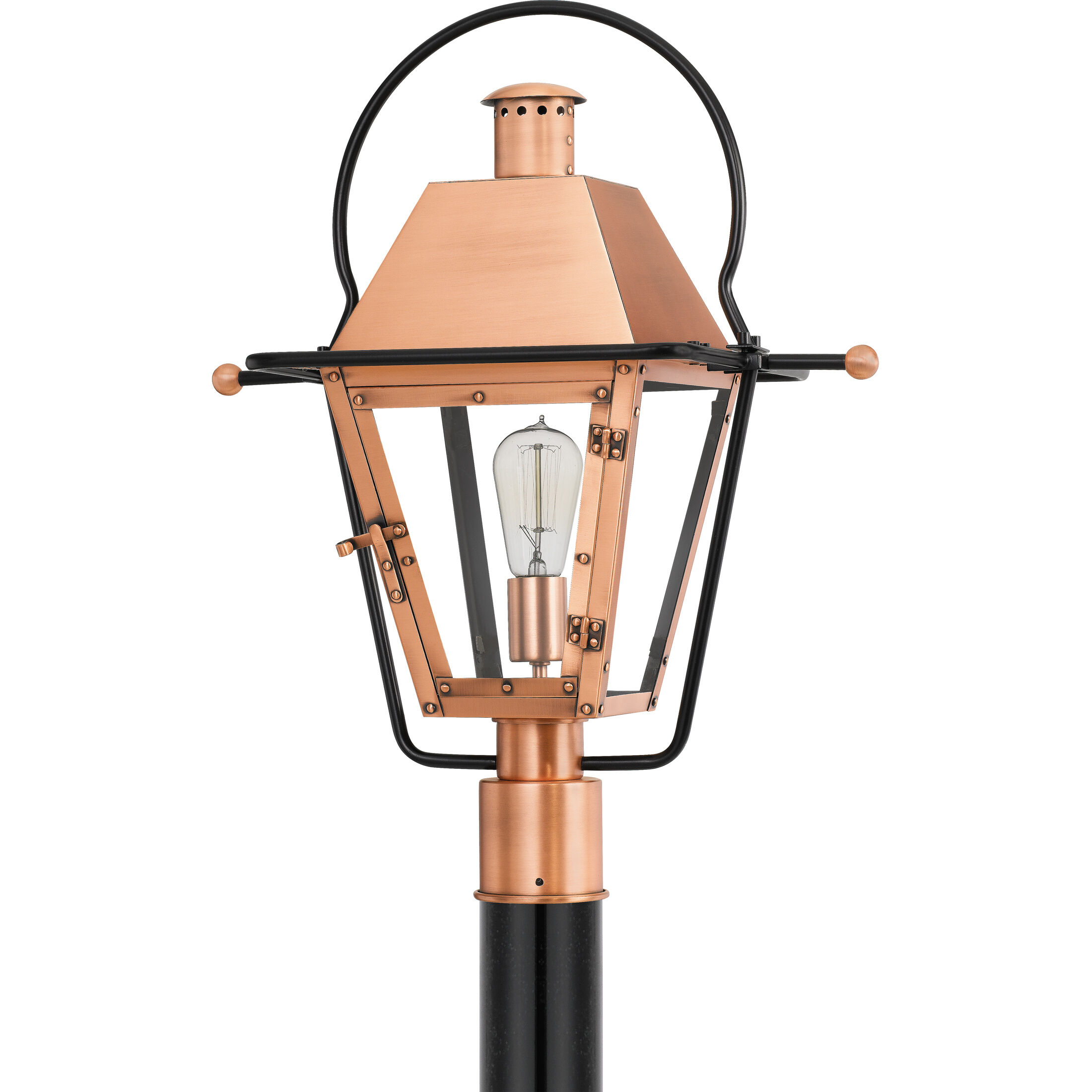 Rue De Royal 1 Light 23 inch Aged Copper Outdoor Post Lantern