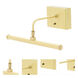 Slim-line 3.2 watt 13 inch Satin Brass Picture Light Wall Light, Battery Operated