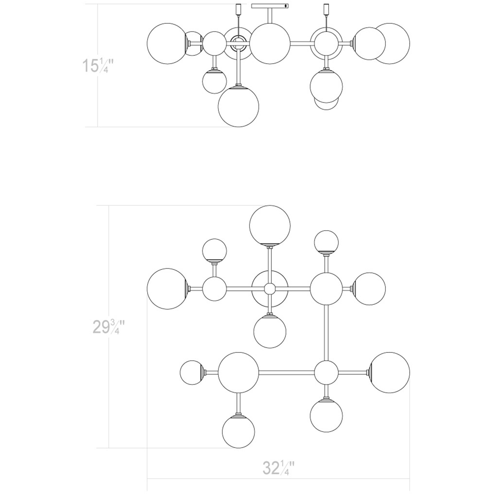 Sabon LED 36 inch Satin Nickel Surface Mount Ceiling Light