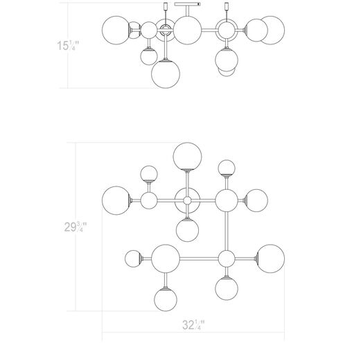 Sabon LED 36 inch Satin Nickel Surface Mount Ceiling Light