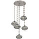 Coppa 5 Light 22 inch Beige Silver Multi-Pendant Ceiling Light in Smoke Optic, Rectangular Chain